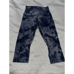 Lululemon Align Crop Hi Rise 17" Size 6 Diamond Dye Navy Grey